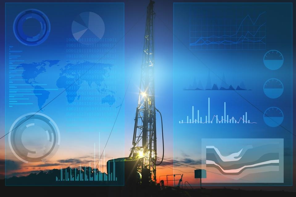 سکوی نفتی و نمودارهای آماری در اطراف آن-AI-OIL