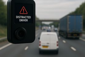 دوربین نصب شده در خودرو و یک وسیله نقلیه در جاده-دوربین هوشمند ثبت وقایع